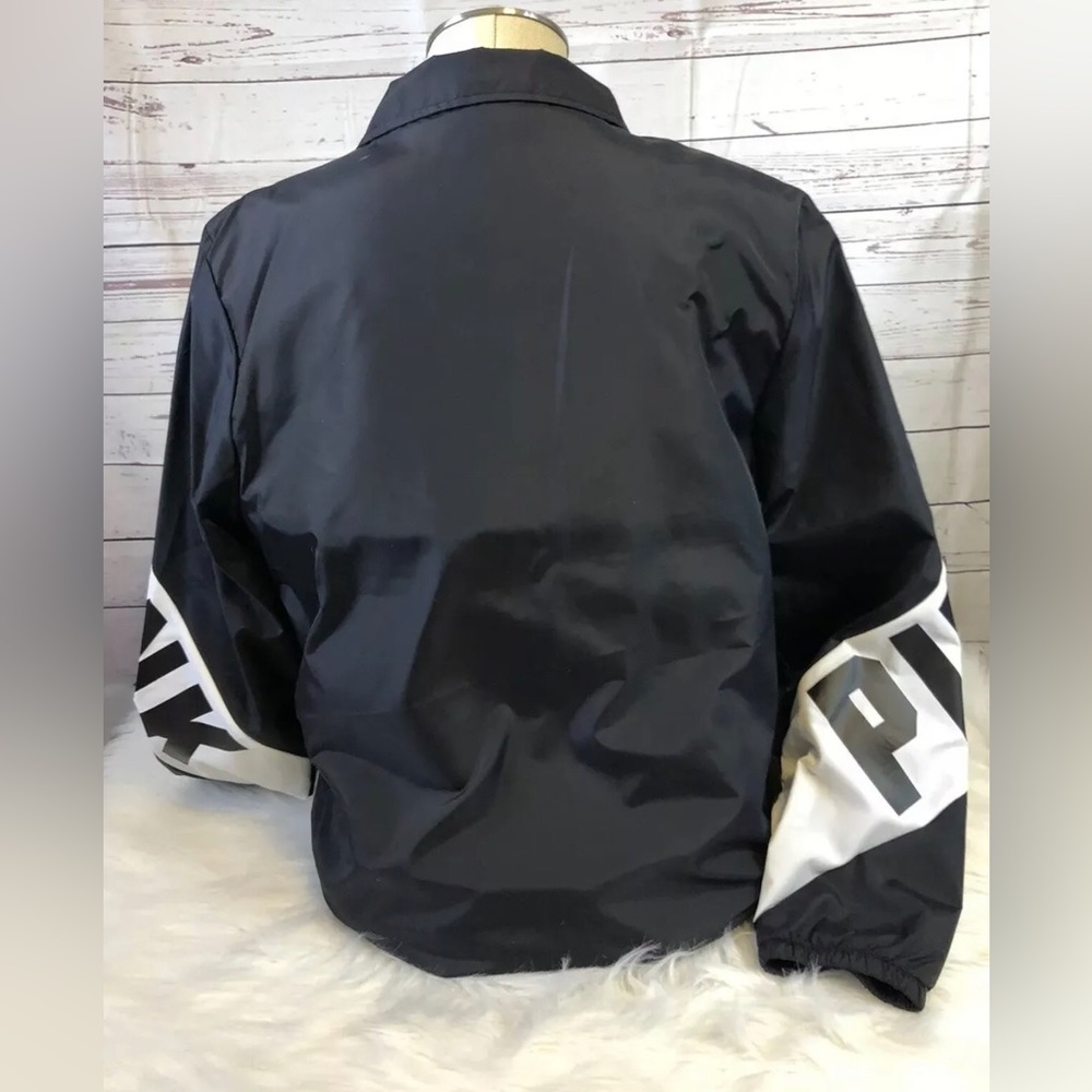 VICTORIAS SECRET PINK BLACK SHERPA LINED ANORAK WINDBREAKER COAT JACKET Sz M - Picture 6 of 15